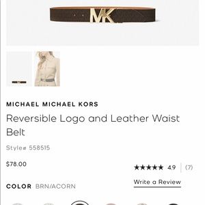 AUTHENTIC NWT Micheal Kors Reversible XL Belt